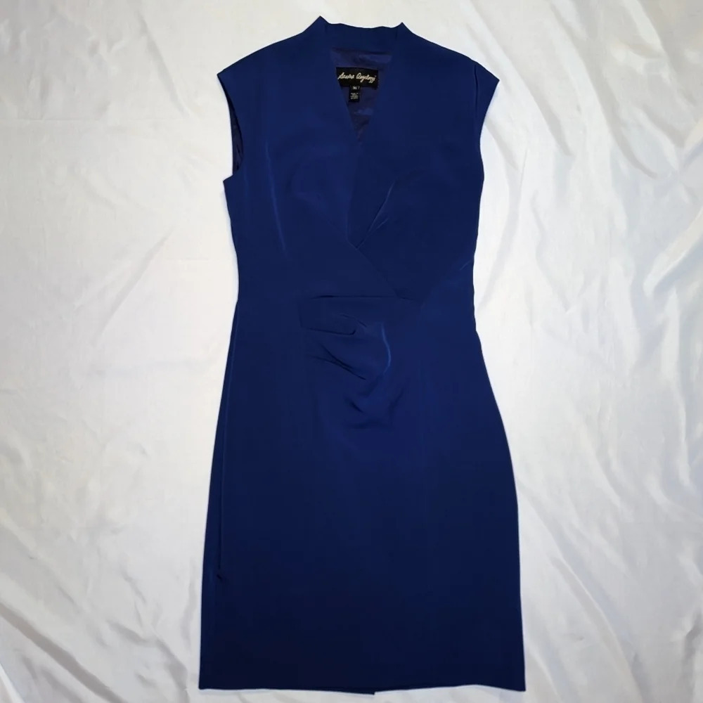 Vintage Sandra Augelazzi Dark Blue A Line Formal Dress  Woman's 36